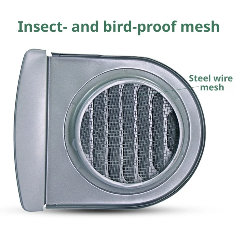 Steel Air Outlet Cap for Exterior Wall Openings with Screen Panel, Wall Vent Hood Cover for Exhaust Duct End Areas Use
