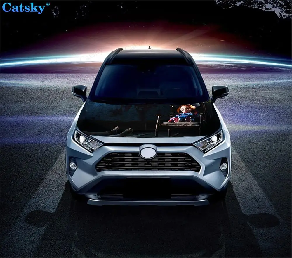 Chucky Horror movies Car hood decal vinyl sticker graphic wrap decals graphic engine stickers suitable for most vehicles