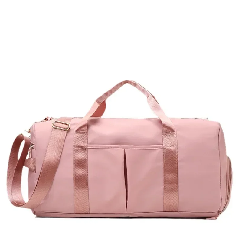 Pink Travel Large Capacity Storage Bag Zipper Portable Luggage Bag Sports Bag Multifunctional Fitness Handbag