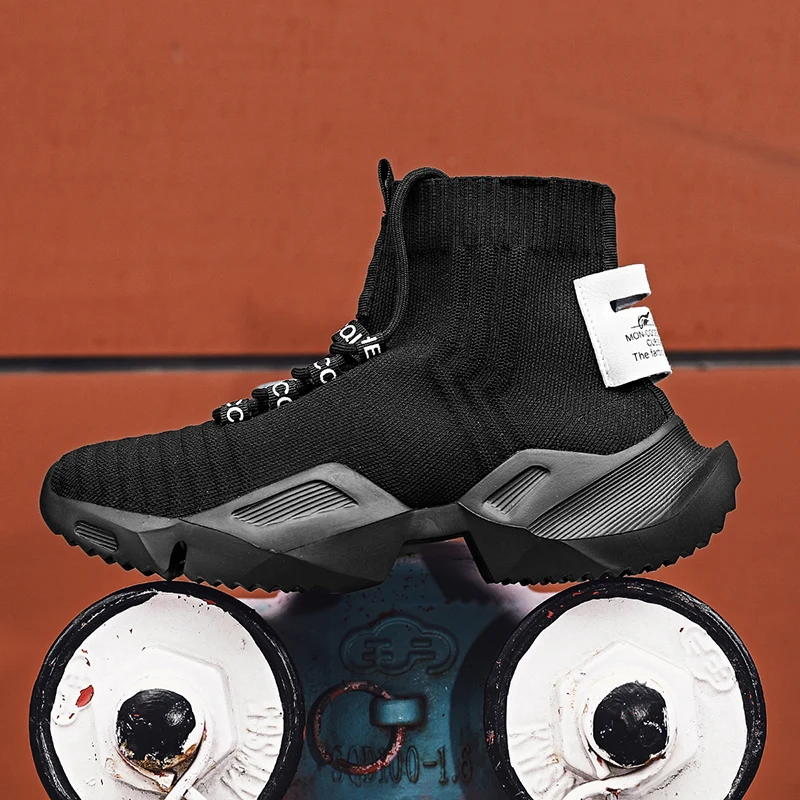 High-Top Sock Sneakers Men Large Size 47 Sock Shoes Comfortable Breathable Casual Sport Shoes Lightweight Sneakers Male