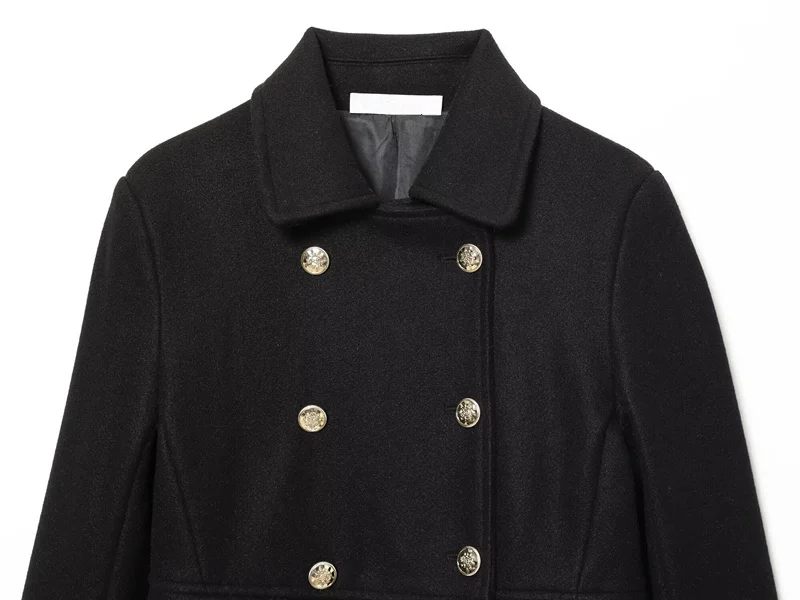 Maxdutti Brytyjska Moda Damska Odzież Dwurzędowy Wełniany Płaszcz Elegancka Damska Kurtka Odzież Damska Bluzki