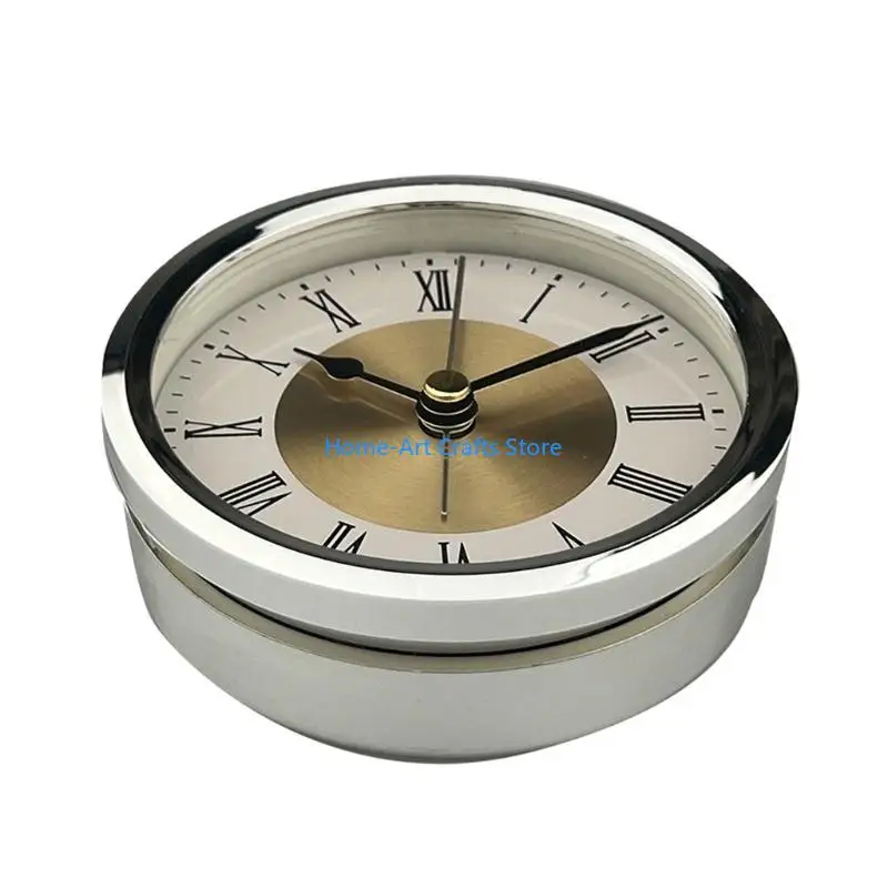 Y3NA Quartzs Alarm Clock Mechanism Insert 3.5Inch Diameter Roman Numberals Round Watch Face Insert for Clock Enthusiasts