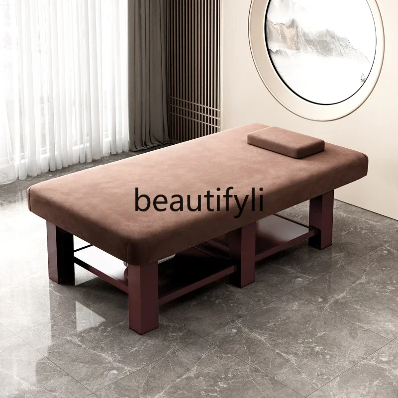 SS Large solid wood beauty bed Wide SAP Thai massage ear beauty salon Health club special bed D1089