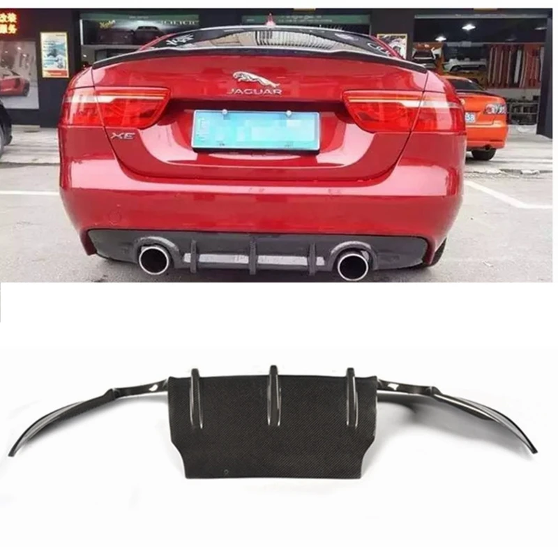 Suitable for Jaguar XE carbon fiber rear spoiler rear surround double out four small surround rear lip original car installation