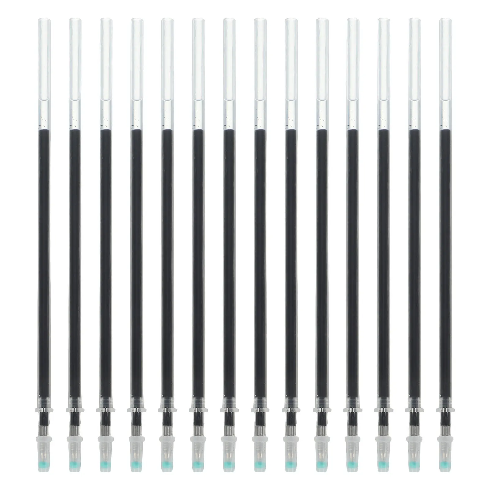 

150 шт., стержни для офисных ручек, черные гелевые чернила, 0,5 мм, гладкие, быстросохнущие, для письма, для делового использования, стержни для гелевых ручек, сменные стержни для офисных ручек