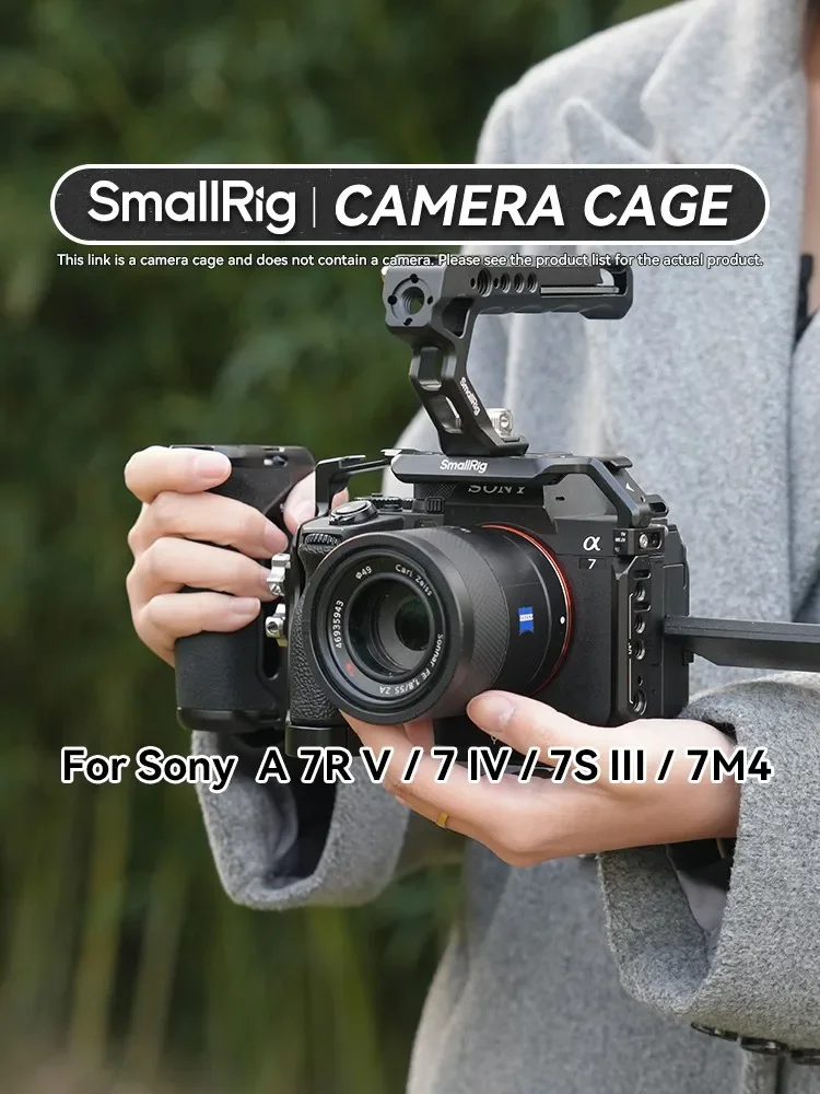 SmallRig 카메라 케이지 핸들 그립 1/4 "확장 구멍 Sony A7RV A7RIV A7IV A7SIII A1 3667 3668 3669 용 콜드 슈