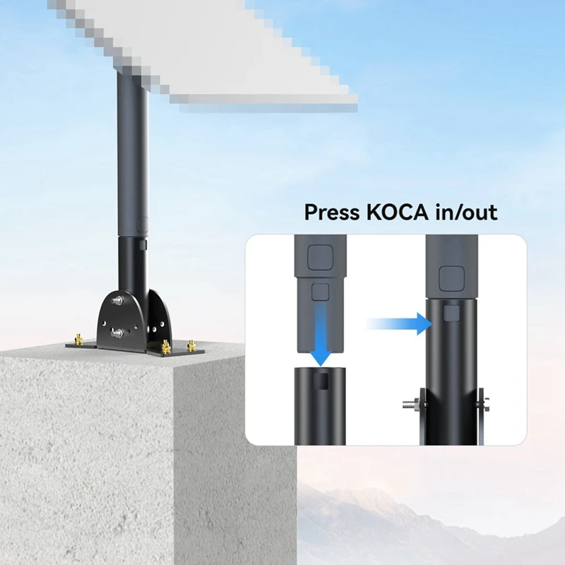 Kit di montaggio regolabile per staffa Eave Starlink V2 Supporto satellitare Pratico kit di montaggio su palo per piatti Internet
