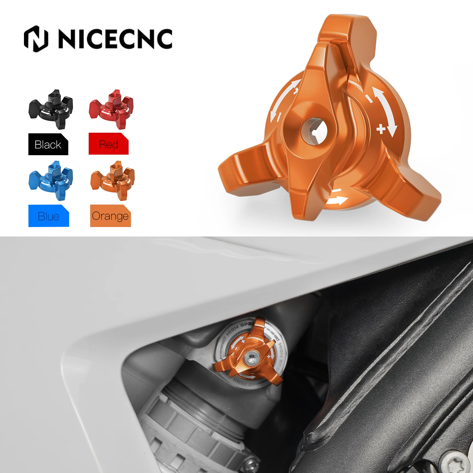 

NICECNC For 2024 KTM EXC 300 EXCF 450 350 SX 125 SXF 450 Husqvarna TE300 TE250 GasGas EC 300 EC250 Rear Shock Absorber Adjuster