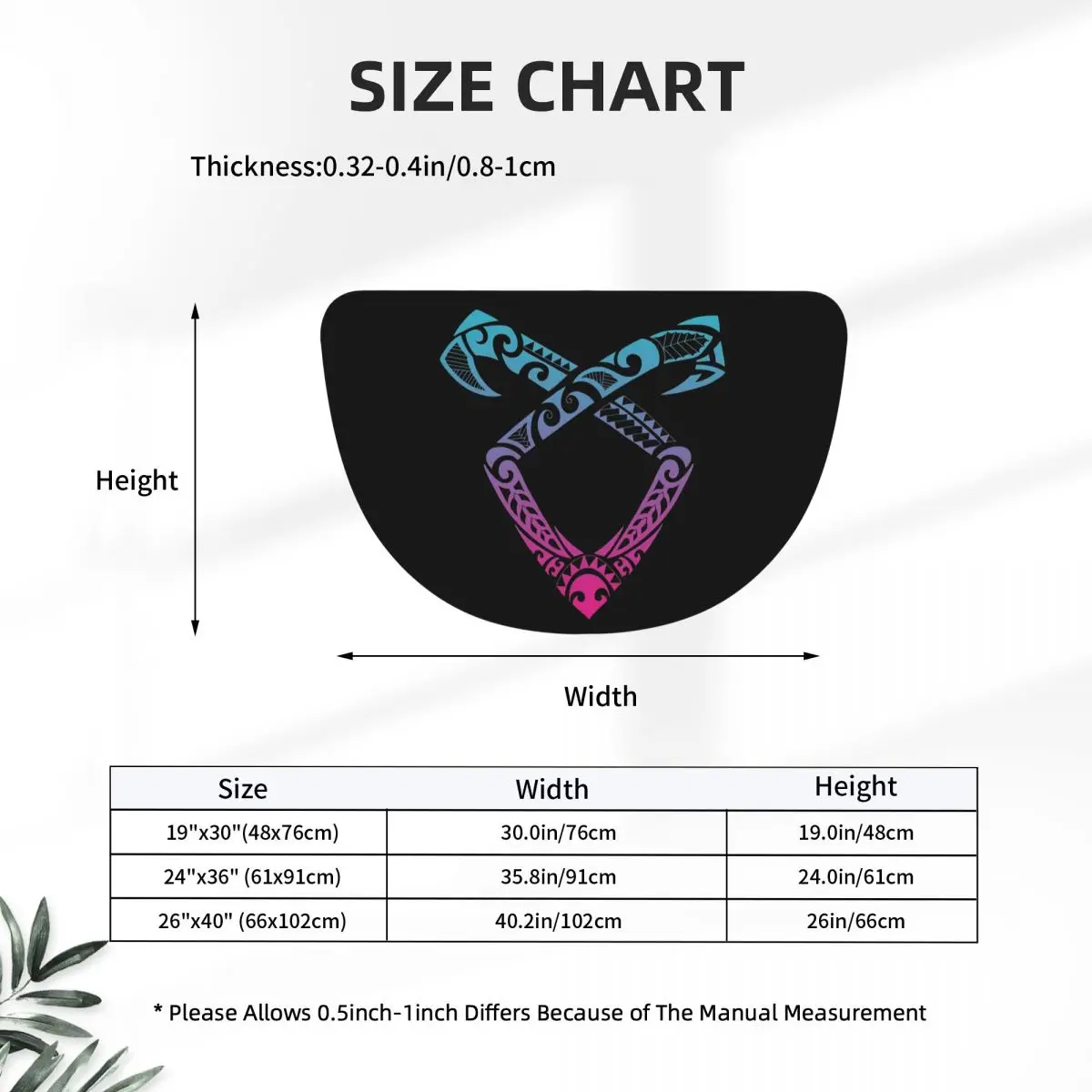 Angelic Runes Symbol - Shadowhunters Flannel Half Round Doormat Non Slip Bathroom Mat Absorbent Floor Carpet for Home Bedroom
