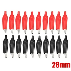 28mm Crocodile Clips Red Black Alligator Clips Electronic Battery Clamp Jumper Cable Tweezer for Car Test Lead Multimeter Probe