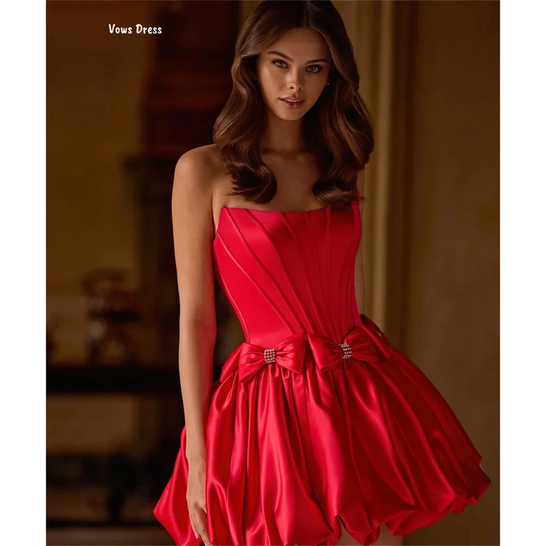 

Vows Evening Dresses for Special Occasions Line A Elegant Wedding Guest Dresses for Luxury Party Custom Made Bow Satin Cloth