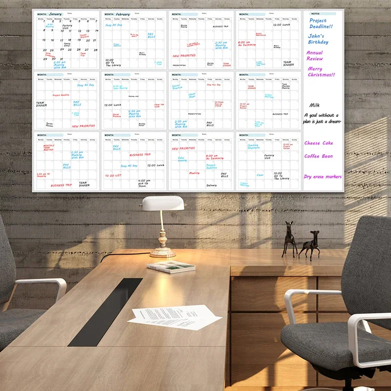 

Extra Large Undated Erasable Erasable Whiteboard Annual Planner 35x58 Inches For Home School And Office