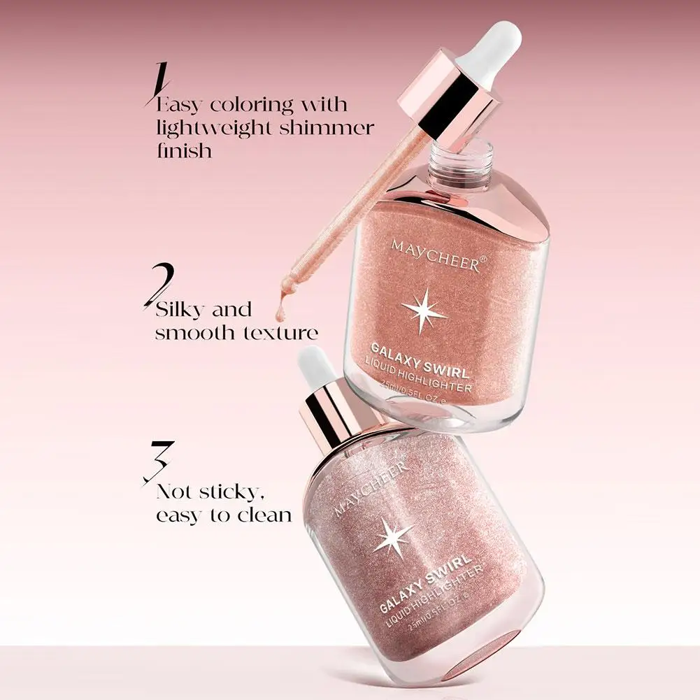 4 ألوان الوجه السائل هيغليغتر برونزي الكنتوري تسليط الضوء على السائل تألق لامع أخف Iluminador الوجه عالية ماكياج ماكيل R7P2