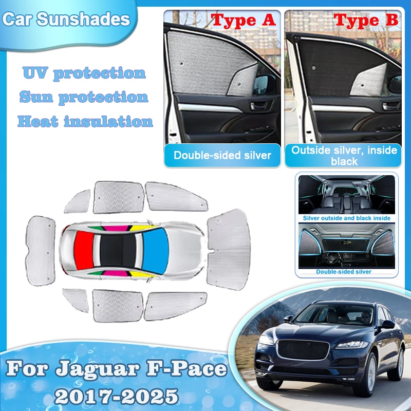 

Car Sun Shade For Jaguar F Pace Body Kit 2017 2018-2025 Sunshades Windshield Side Window Curtain Cover Anti-peeping Accessories