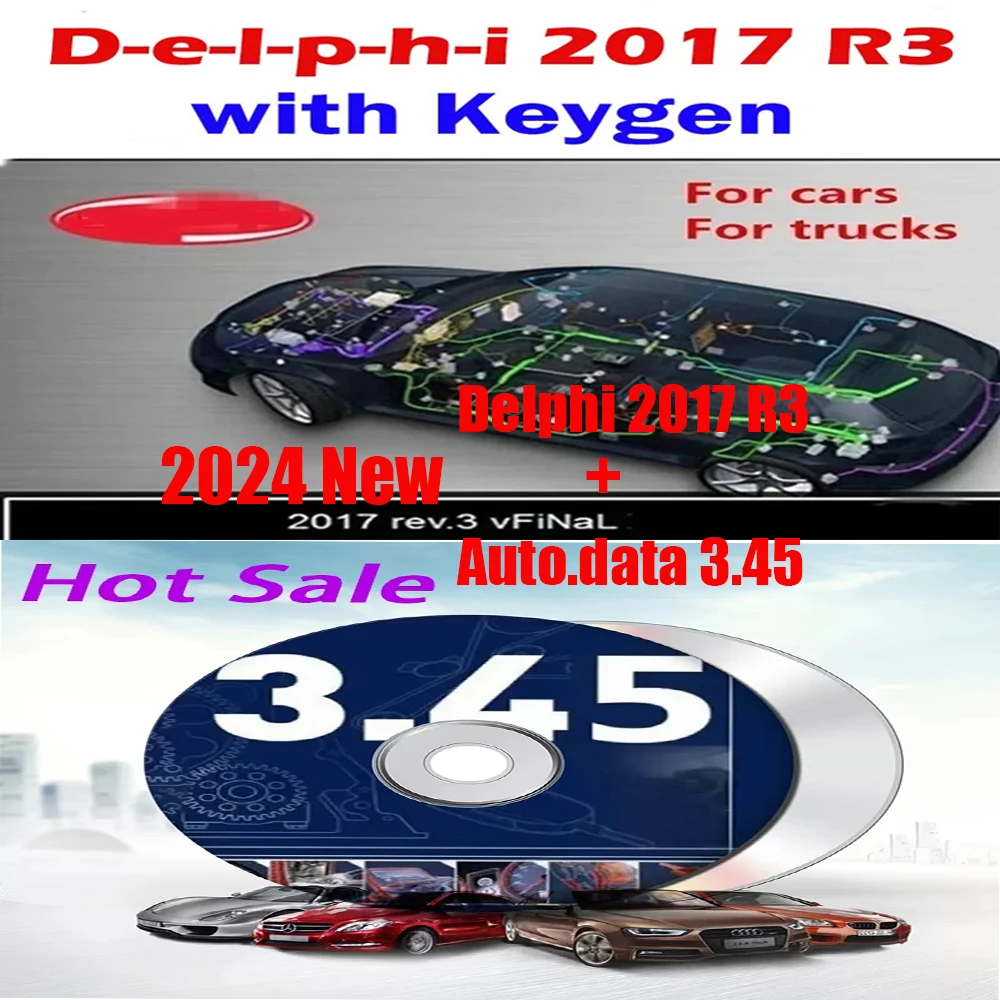 2024 Newes Delphi 2017 R3 software link and  Auto.data 3.45 car repair Software install video guide