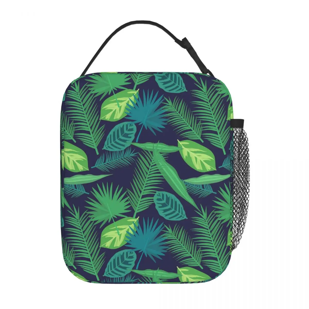 Saco do almoço da impressão da folha da planta, Lancheira Tropical Palm Leisure, Escola Infantil Conveniente Saco Refrigerador, Oxford Thermal Tote Handbags