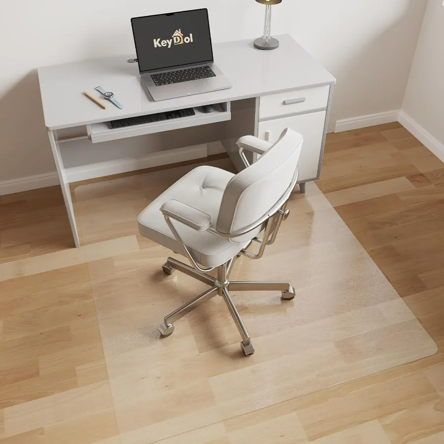 

[Two-Sided Usable] 40” x 50” Hard Floor Chair Mats for Office, Clear Computer Chair Mat for Hardwood, Plastic Desk Floor Mat
