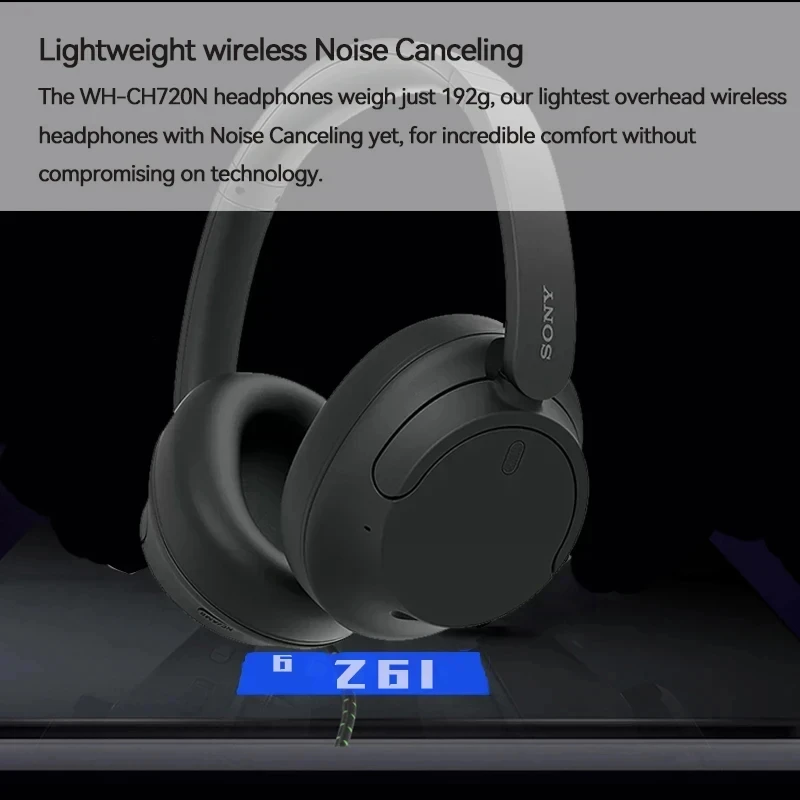 SONY 100% WH-CH720N Wireless Noise Cancelling Headphone Adjustable Ambient Sound & Adaptive Sound Control Up to 35h Battery Life