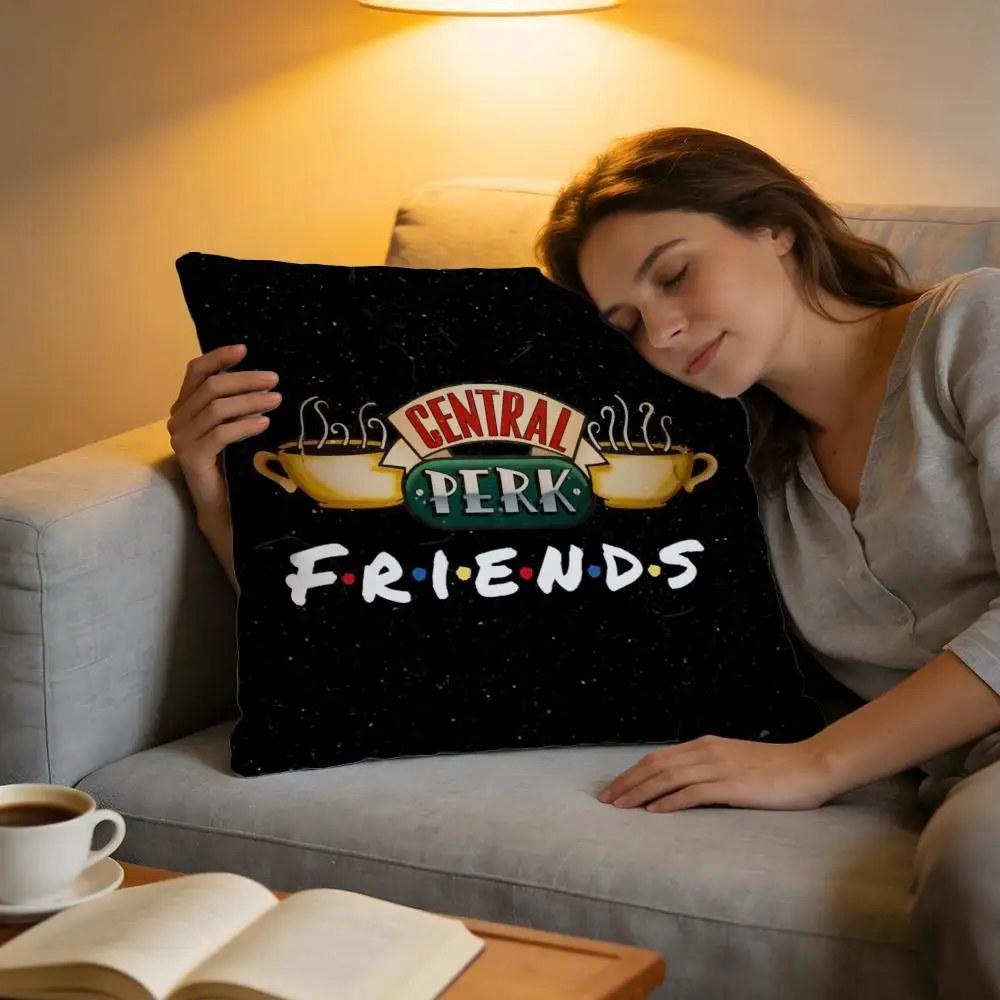 Cushion Cover Short Plush Throw Pillow Soft Washable Sofa Bed Office Cushion Classic F-Friends TV Show