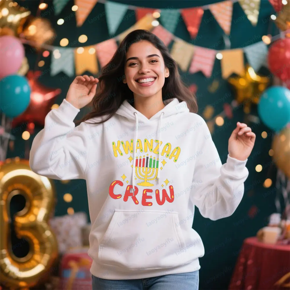 

Kwanzaa Kinara Candles Hoodies Heritage Holiday Unisex Sweatshirts Fashionable Casual Men Women Streetwear Trendy Style Tops