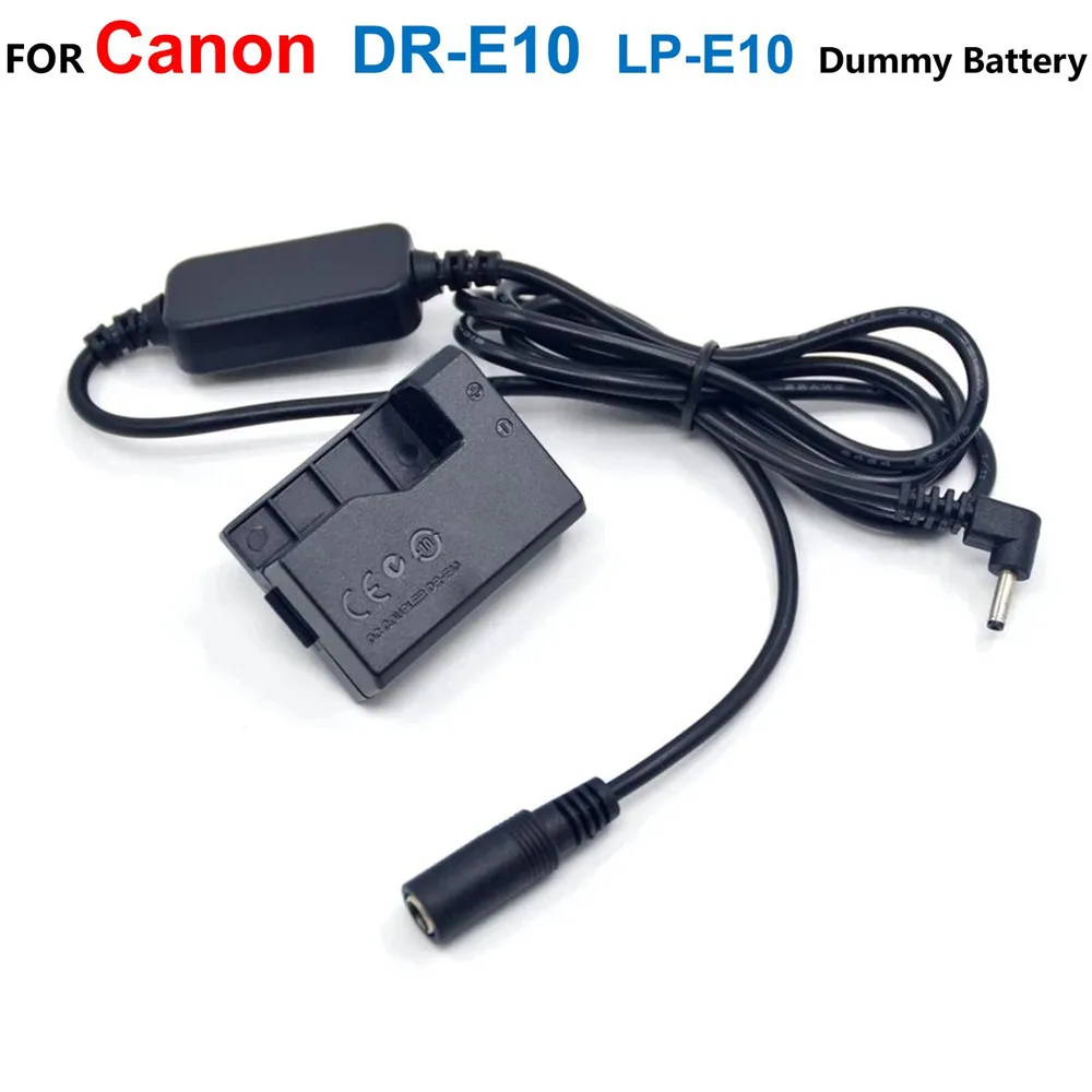 12V-24V Step-Down Power Cable+DR-E10 DC Coupler LP-E10 Fake Battery For Canon EOS 2000D 3000D 1500D Kiss X50 X70 X80 X90 T6 T7