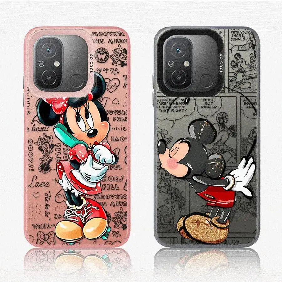 Mickey Minnie Schattige Telefoon Hoesje Voor Redmi 12 4G 12c 13c 4G 5G 13 4G Poco X3 Nfc X3 Pro C50 C51 C61 Redmi A1 A2 Plus A3x