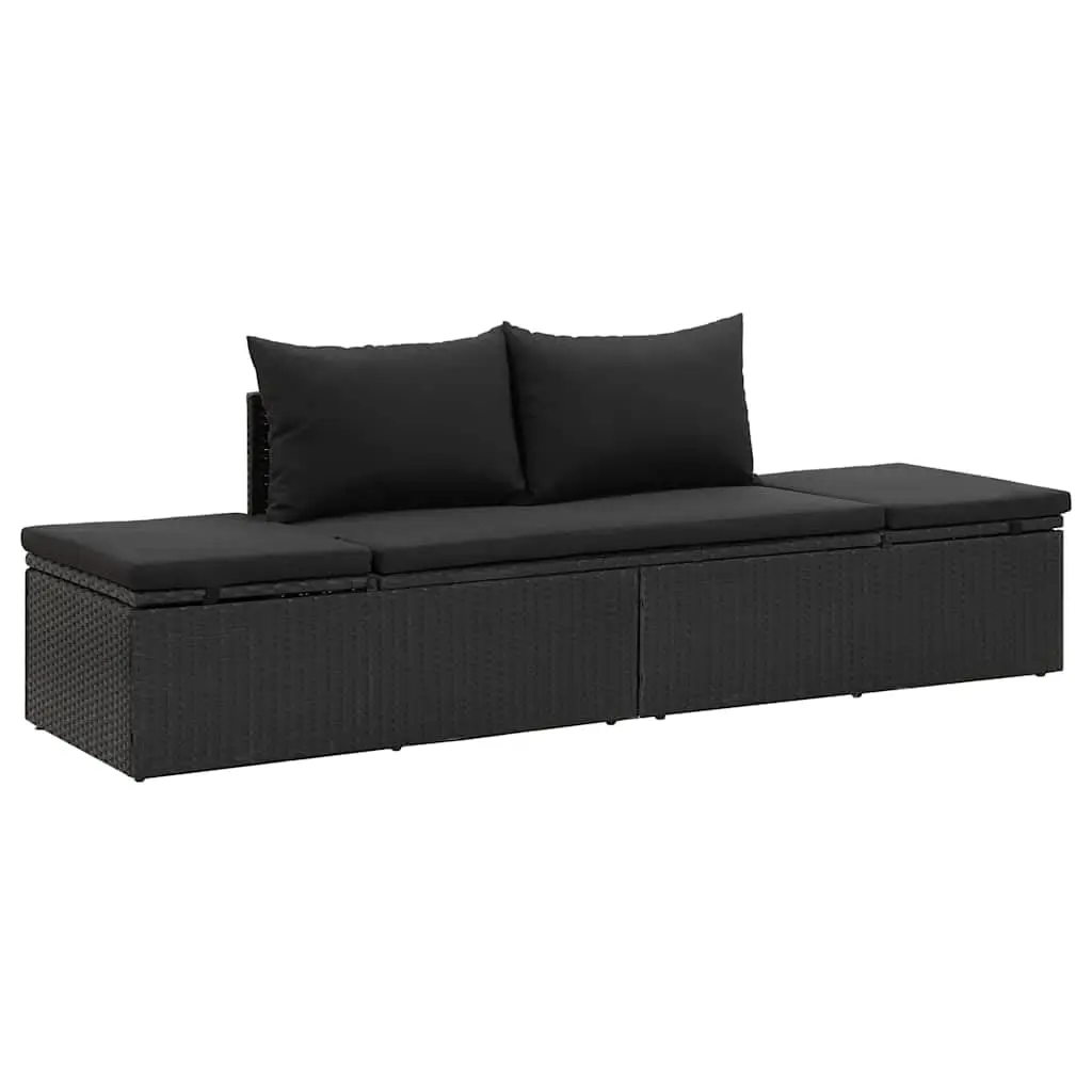 Poly Rattan Sun Bed with Cushions Outdoor Patio Garden Furniture, Customized
