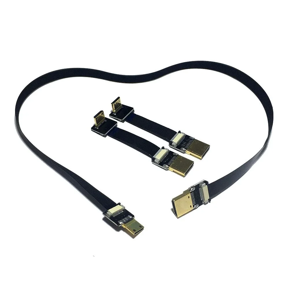 5CM-1M Camera Mini HDMI Aerial Line Standard HDMI Male C Female Upward Bend Ultra Thin HD Line Expansion FPC Long Short Line