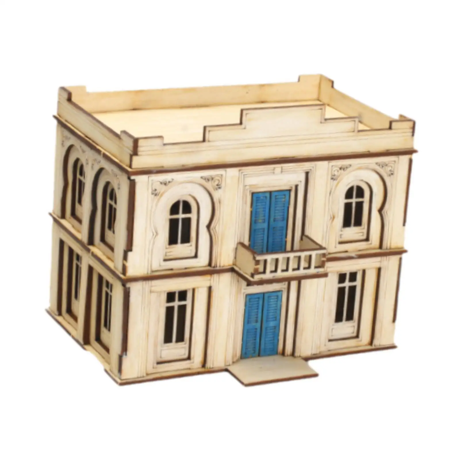 1/72 Wooden Architecture Kits 3D Puzzle Buildings DIY Kits for Dioramas Gift Dome Door