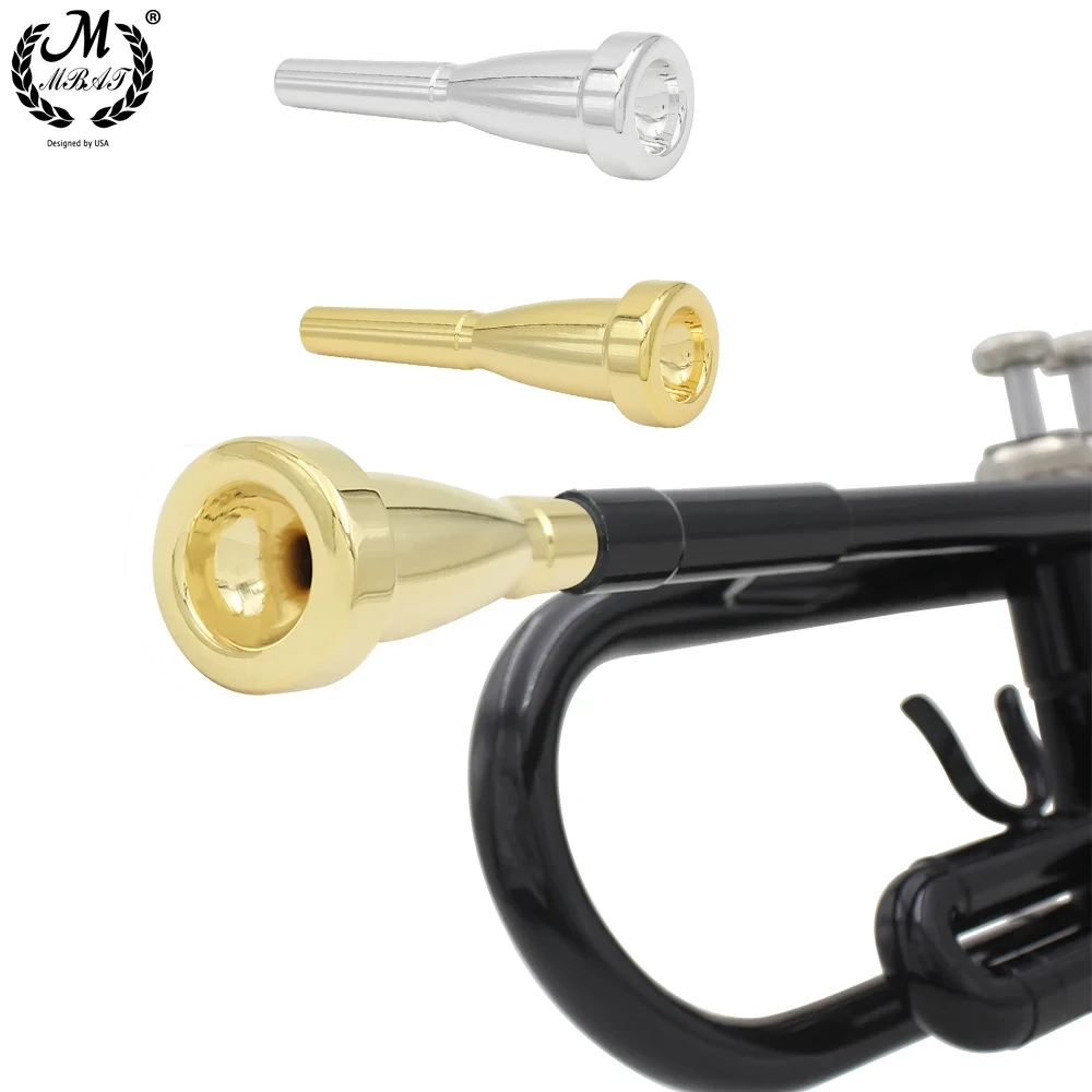 Trumpet Mouthpiece Bullet Tip Trumpet Mouth Silver/Gold 3C 7C Size Brass Musical Instrument Replacement Parts