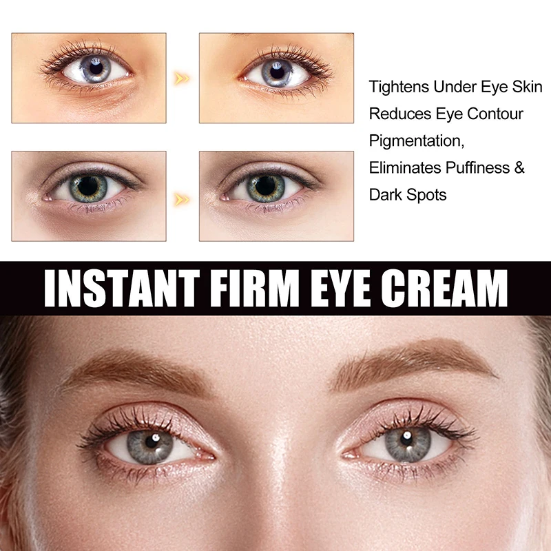 Crema de ojos instantánea, reduce las bolsas, las ojeras y la hinchazón, antienvejecimiento, líneas finas, reafirmante y delicada, hidrata los ojos, cuidado de la piel