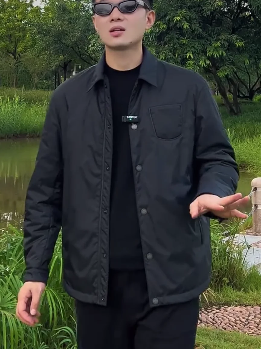 

Fall Winter Men's New ort Collar Jaet Coat Luxury Faion Versatile Trendy Stand Fit Zipper Decorated eepskin Leather