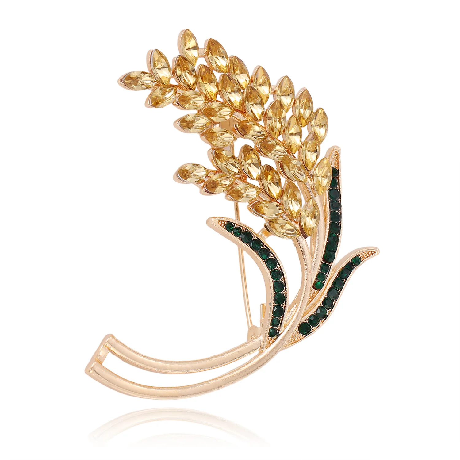 

Retro Plant Accessories, Fashionable Brooches, Women's Unisex Clothing Bags, High-quality Crystal Wheat Ears, Party Daily Gifts