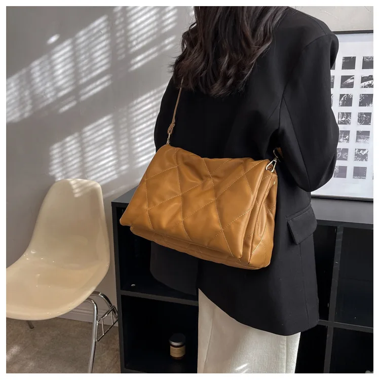 حقيبة يد عصرية رائجة، حقيبة كتف عريضة متعددة الاستخدامات كاجوال، حقيبة نسائية ذات سعة كبيرة #6