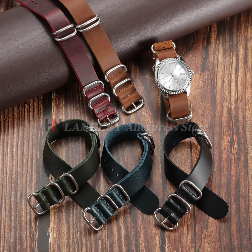 Vintage Genuine Leather Watch Band 18mm 20mm 22mm Cowhide Watch Strap for Men's Women's Watch Adjustment Replacement Accessories image 3