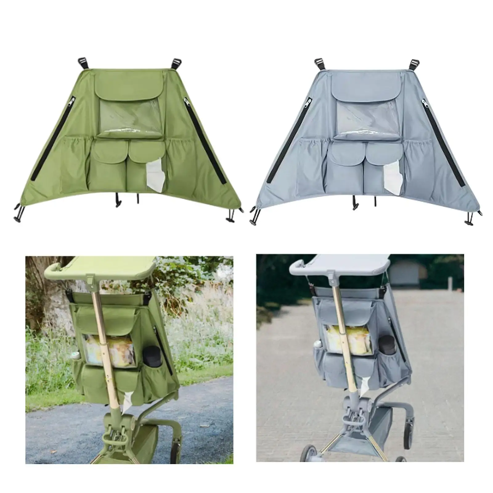 Bolsa de almacenamiento para cochecito con bolsillos de almacenamiento, bolsa Universal multifunción para cochecito, bolsa de pañales para viajes al aire libre en la calle