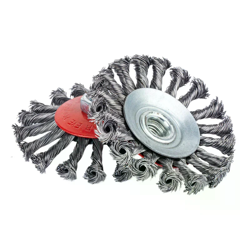 Roda de fio de aço torcido abrasivo 75/100mm m14 escova de copo de fio de aço poderosa ferramenta rotativa de remoção de pintura para moedor de ângulo debu