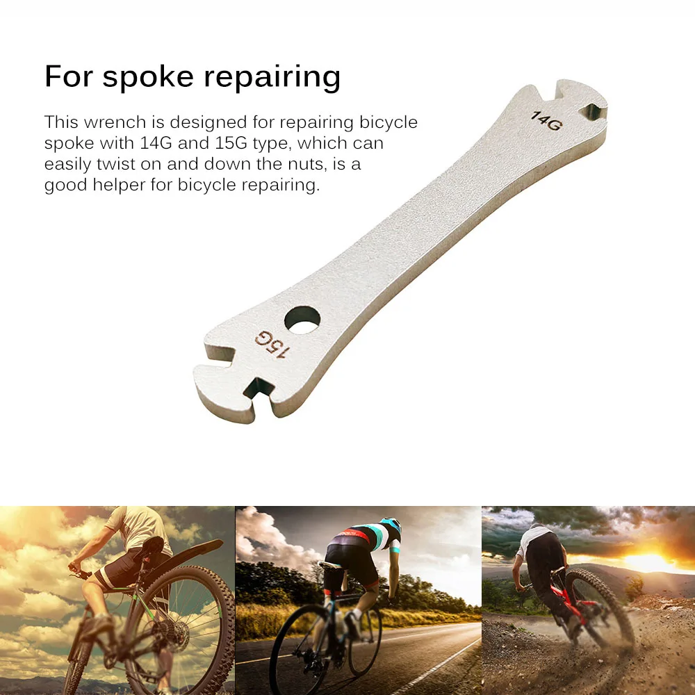 Stainless Steel Cycling Repair Tool Wrench Bicycle Spoke Wrench Fastening Correction Device Rim Wheel Spoke Wrench