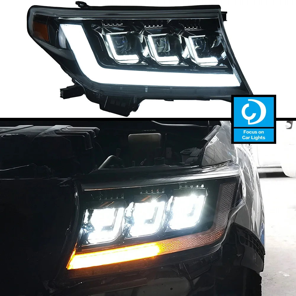 

Car Front Headlight For Lander Cruiser 2008-2015 Type LED HeadLamp Styling Dynamic Turn Signal Lens Automotive Accessories 2PCS