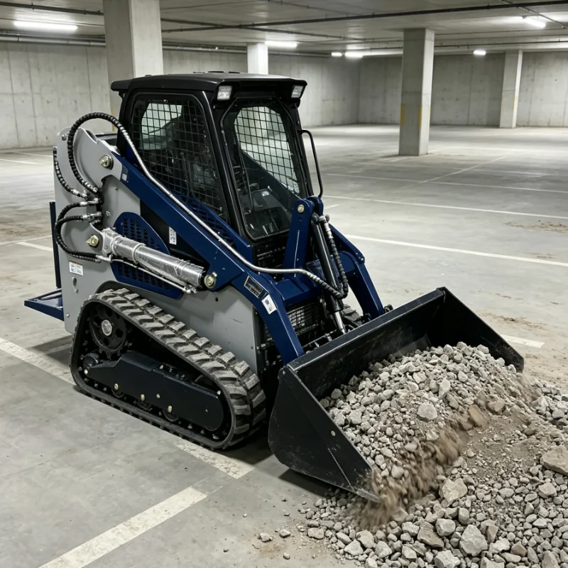 Mini-chargeuse compacte sur chenilles personnalisée pour travaux agricoles, vergers et jardins, facile à utiliser, avec châssis en acier durable