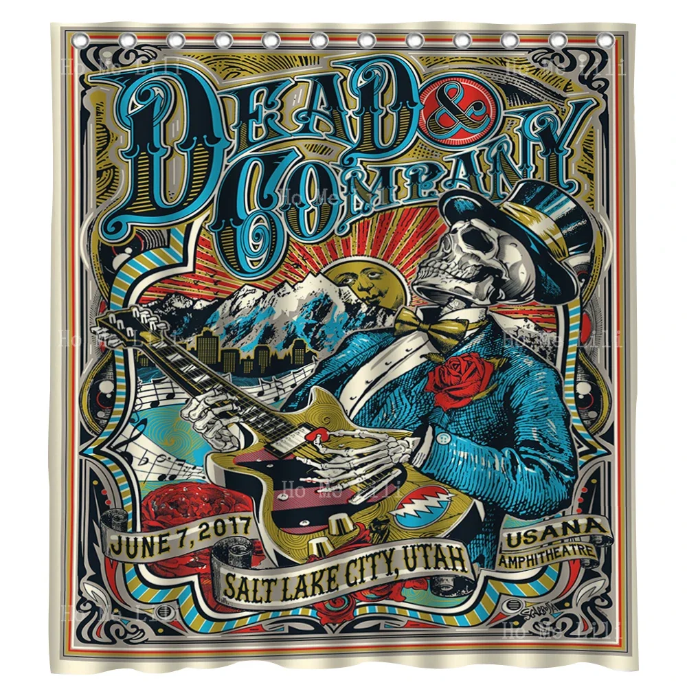 Dead And Company Tour Poster Skulls Dagger Eagle The Grand Canyon Tattoo Shower Curtain By Ho Me Lili For Bathroom Decor