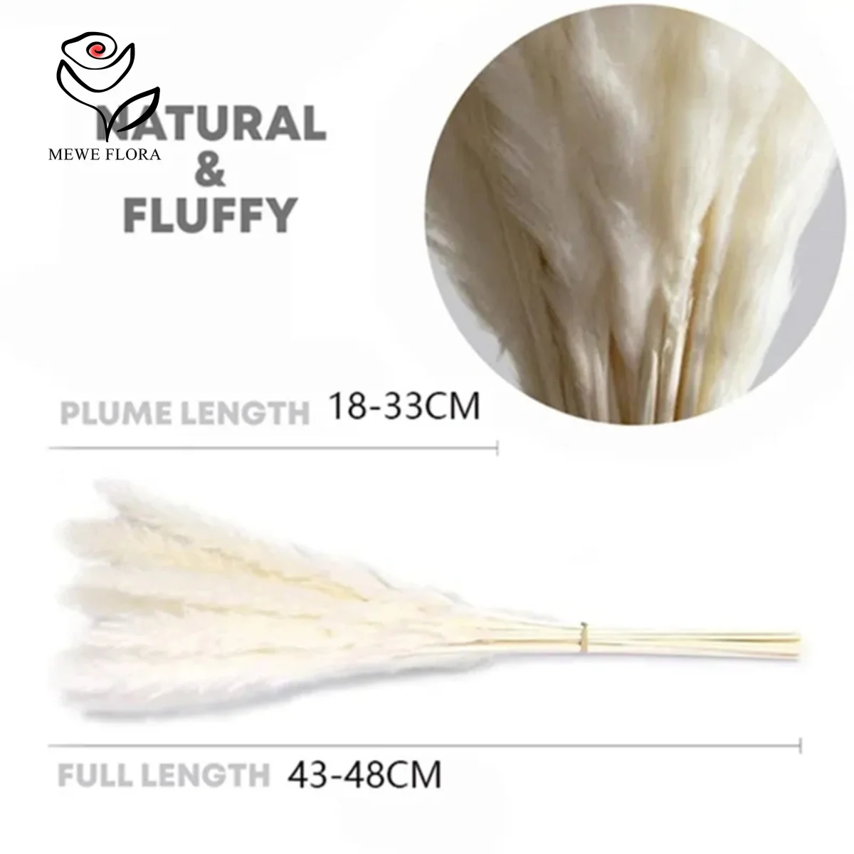 18 Stems Natural Dried Flowers Fluffy Pampas Grass Reeds Bouquet Boho Living Room Decoration Wedding Centerpiece Arrangements view 5