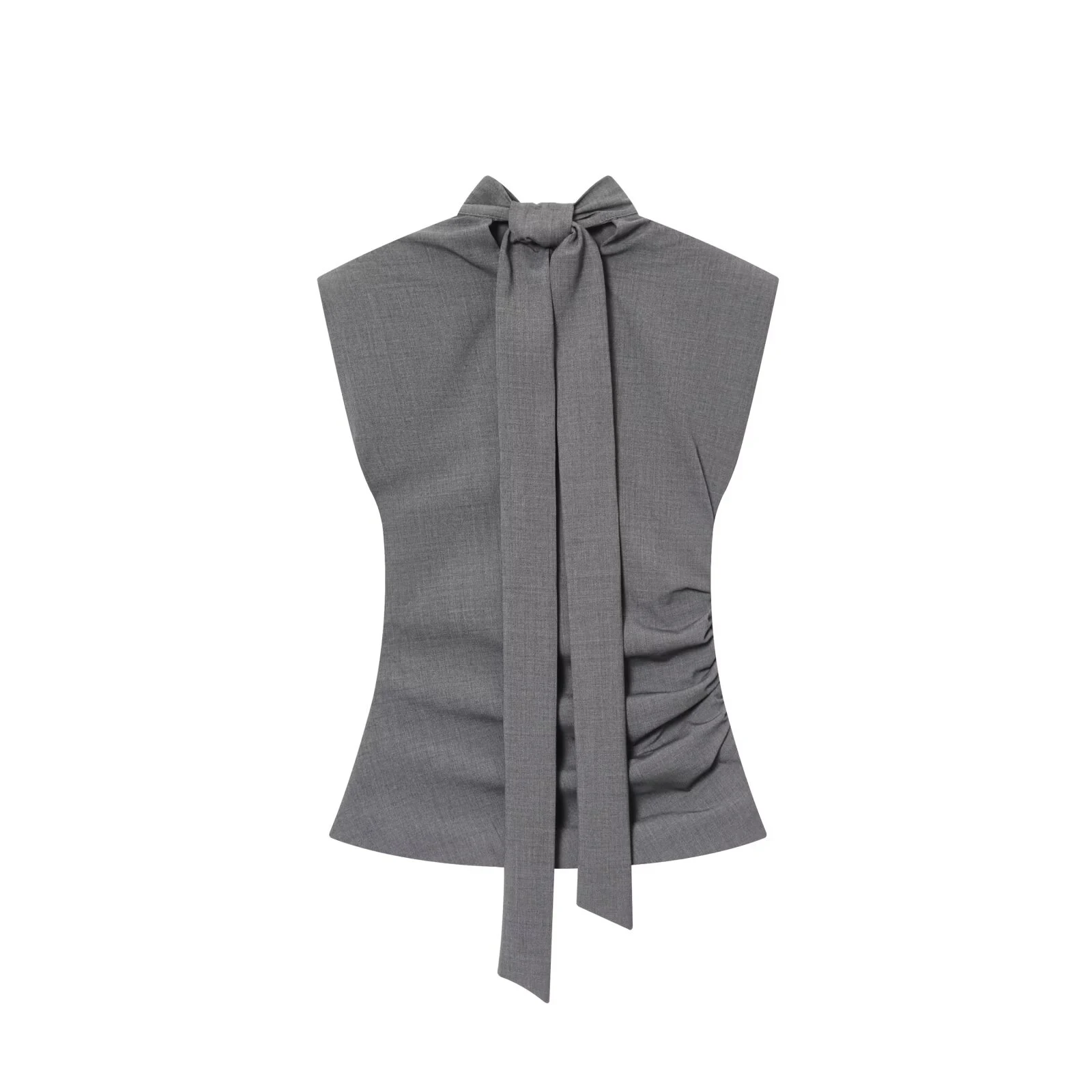 

European and American style foreign trade women's clothing new 2025 fashionable versatile solid color no cuff shoulder pad top