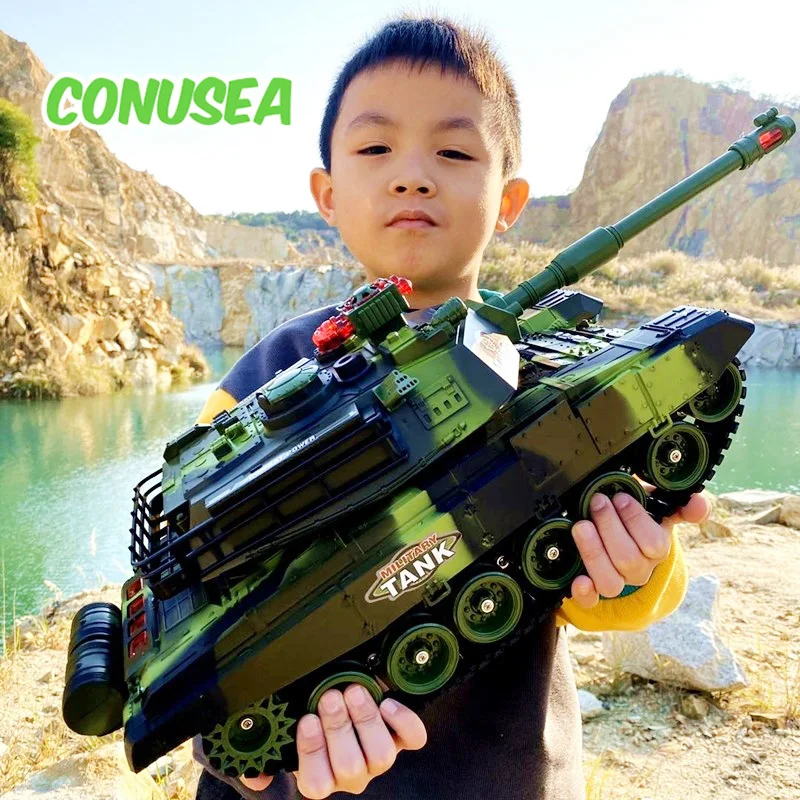 

44/33Cm Large Rc Tank Remote Control Car Military War Tanks Electric Cars Simulation Shooting Radio-Controlled Crawler Truck