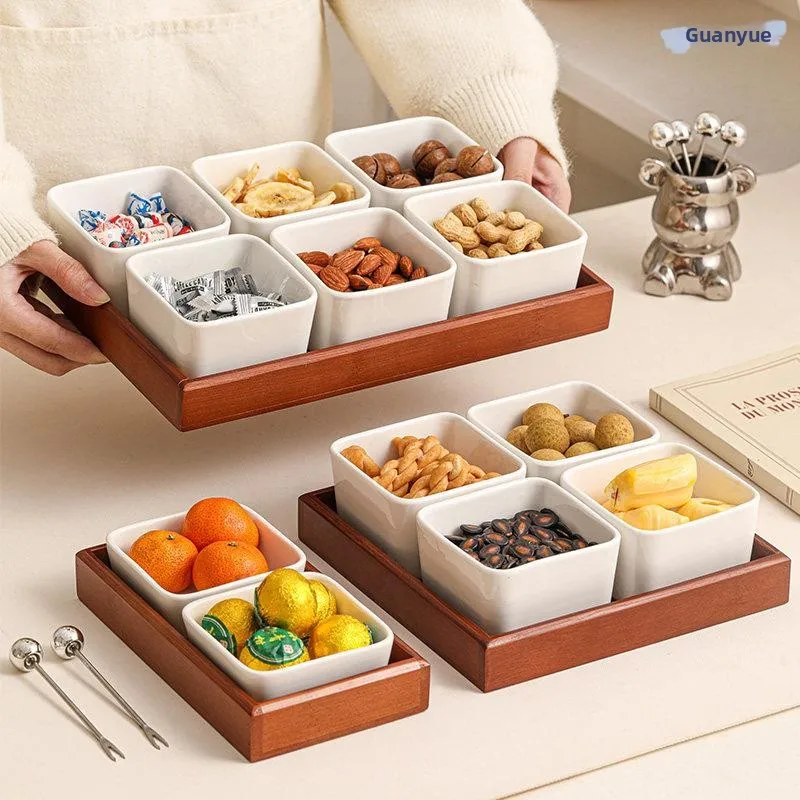 

Simple Nordic Style Fruit Tray Snack Organizer Living Room Coffee Table Tray Candy Box Dry Fruit Plate Home Use Dishware