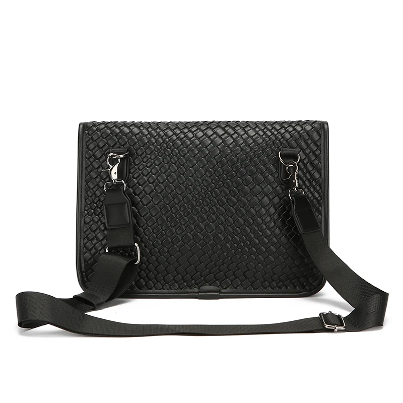 الحياكة نمط الرجال حقيبة صغيرة عالية الجودة بولي Leather الجلود Crossbody حقيبة ساعي للرجال موضة عادية الرجال حقيبة كتف حقيبة الهاتف #2