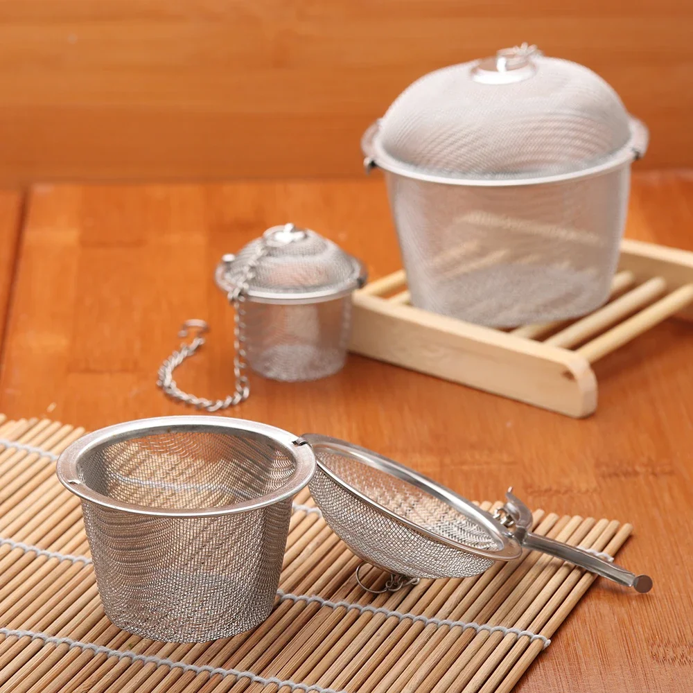 1PC Stainless Steel Soup Taste Spice Box Basket Brine Hot Pot Slag Separation Colander Strainers Cooking Tools 3 Sizes