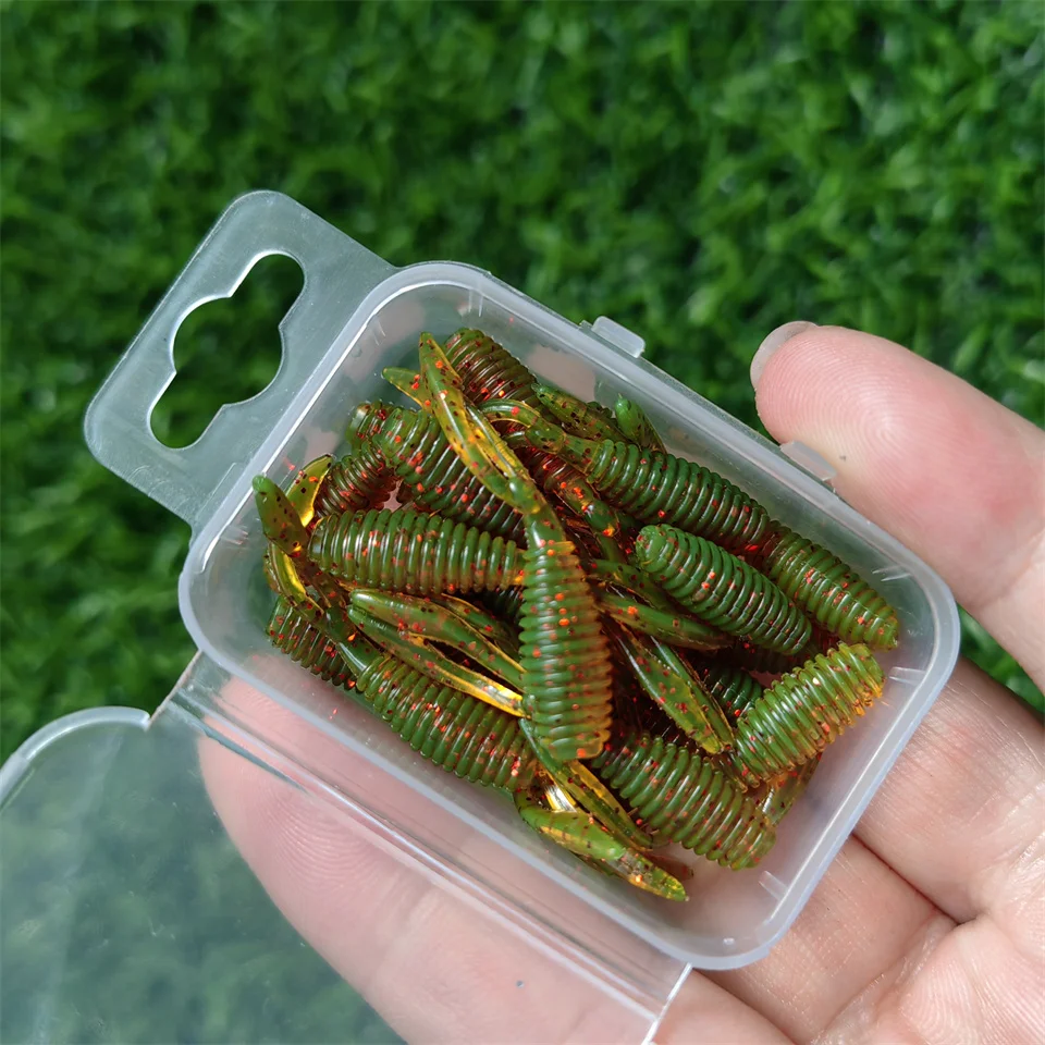 Swolfy  Fishing Soft Bait Worm Artificial Baits 36mm/0.4g 30pcs/Lot Rock Fishing Wobblers Leurre Souple Lure Perch Trout Lures