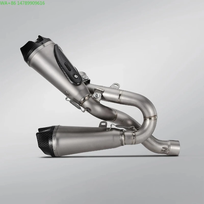 Full Size Custom Motorcycle Exhaust PipeDucati Panigale V4 Motorcycle Modified Exhaust Pipe Wrigley Exhaust Titanium Alloy Mid-t