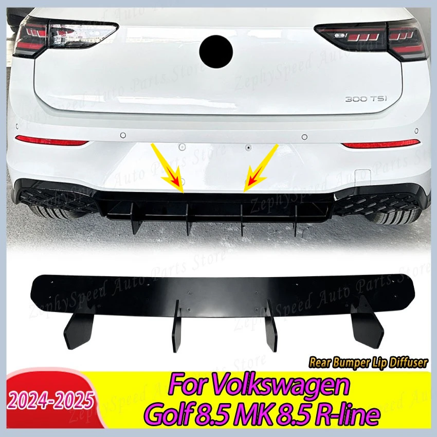 

Задний диффузор-сплиттер для бампера Volkswagen Golf 8.5 MK 8.5 R-line 2024-2025: Аксессуары для тюнинга кузова автомобиля